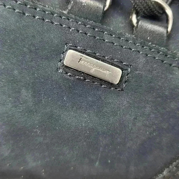 Salvatore Ferragamo Black Suede Trainers Size 8 Made In Italy - Picture 9 of 9